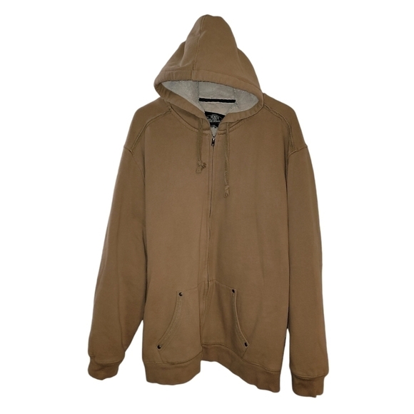 Levi’s durable knit wear size XXL tan zip up jacket super soft fuzzy lining - Picture 1 of 8